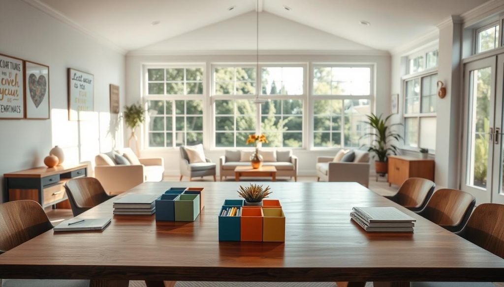 calming morning space for organized giving and community service